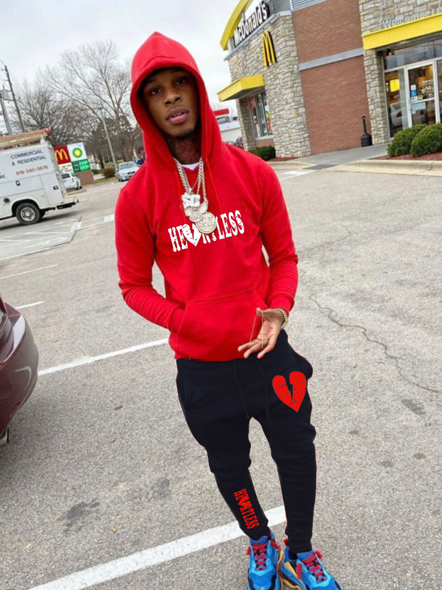 Men's Clothing spring and autumn new hooded sweatshirt suit HESS printed sweatpants suit size sweatshirt sweatpants manufacturer_voghion.com