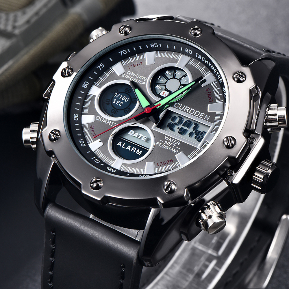 Chronograph Men Brand Sports Fashion Leather Band Watches_voghion.com