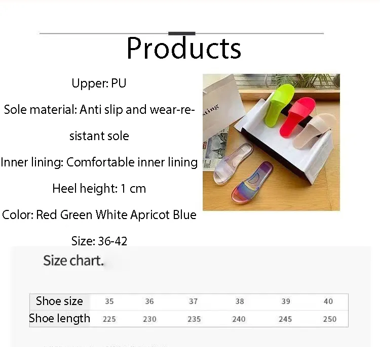 Pantofole da donna estive nuove alla moda in cristallo trasparente, casual, colorate, antiodore, con una sola parola, Lhshoe_voghion.com