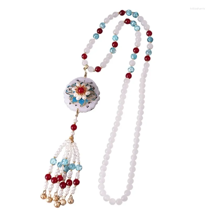 Ķēdes Eleganta ķīniešu svārku kaklarota tradicionālam apģērbam_voghion.com
