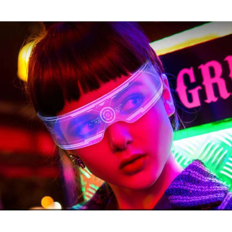 Ochelari de încărcare luminoși Salt Di Viitor Tehnologie Rețea Cyberpunk Popular Science Fiction Fotografie de club de noapte_voghion.com