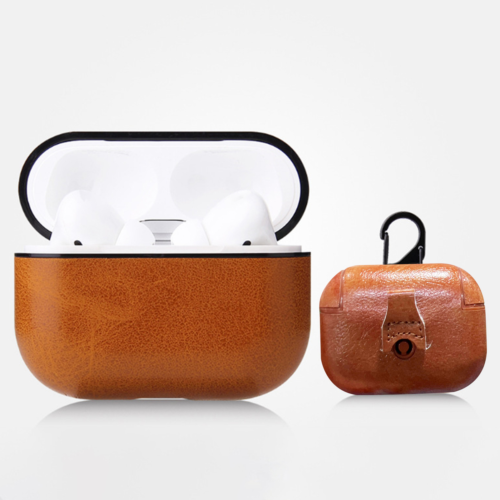 Hitech Protective Case Reserved Holes Faux Leather Bluetooth-compatible Earphone Box Cover with Hanging Hook for Pro 2_voghion.com
