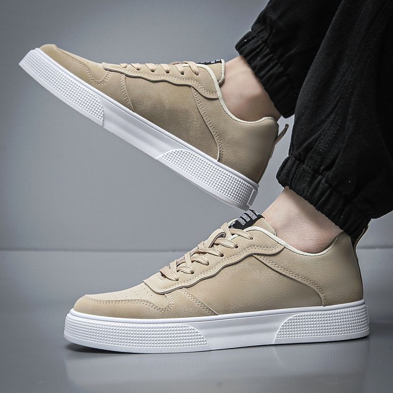 Große Größe 45 2024 Herren 46 Ledergesicht Modische Und Vielseitige Trendige Casual Board Weiche Sohlen Low Top Schuhe_voghion.com