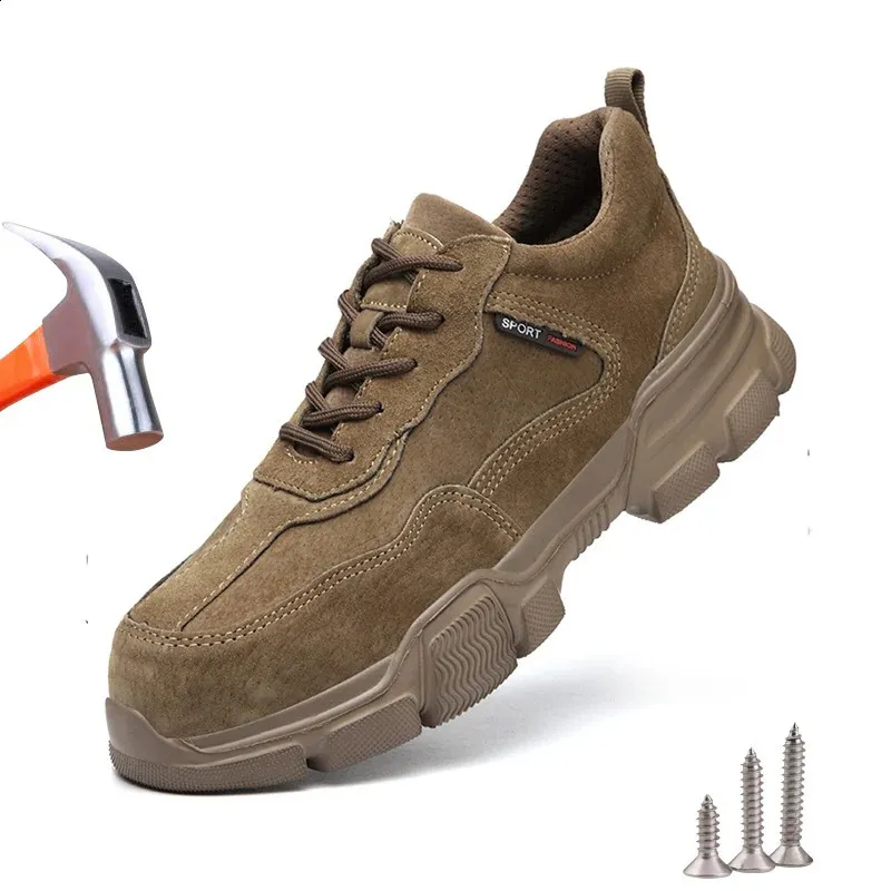 Work safety Mens slip on lightweight steel toe caps womens non destructible puncture resistant work mens sports shoes_voghion.com