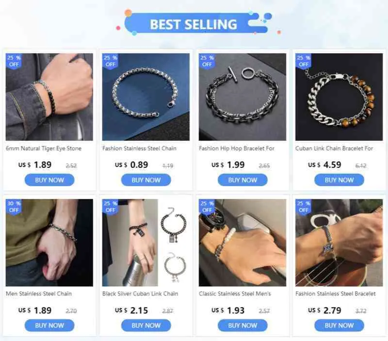 Dodaci Muškarci Keel narukvica Punk Easy Hook K Braclets Muška moda Zmaj Oblik Lotus Buddha Braslet Hip Hop lanac_voghion.com
