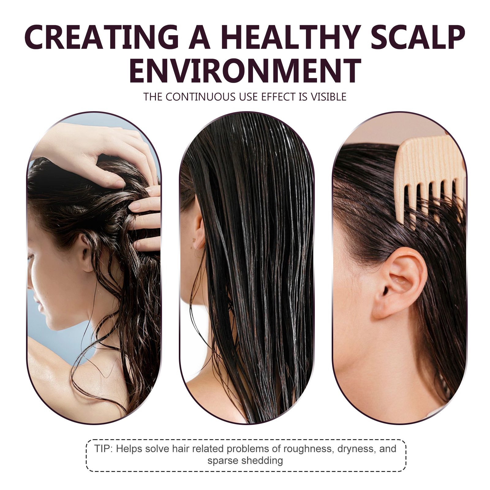 WIYUN Creme für dichtes Haar Spendet Feuchtigkeit an den Haarwurzeln, stärkt das Haar, verhindert Haarausfall und festigt das Haar für flauschiges, weiches, glänzendes und dichtes Haar._voghion.com