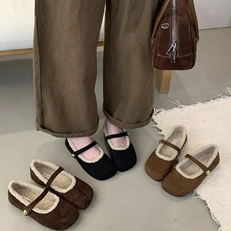 Autumn and Winter Mary Jane Fashion Shallow Shoes Womens Pure Cotton Sole 241111_voghion.com