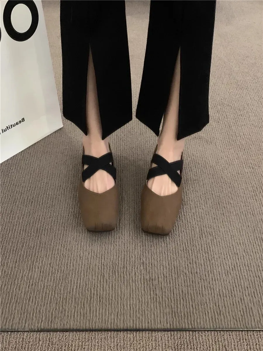 Bekväma mary jane ballerinaskor för damer retro slip ons_voghion.com
