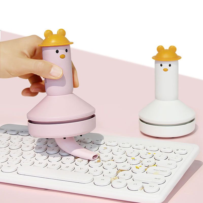 Mini Cute Cartoon USB Charging Powerful Cleaning Dust Removal Portable Handheld Wireless Desktop Vacuum Cleaner_voghion.com