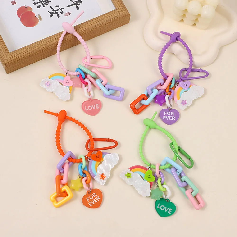 Candy Color Cute Keychain Car Key Accessories Funny Cloud Creative Backpack Pendant Ornament Gift Cartoon Bag Hangings_voghion.com