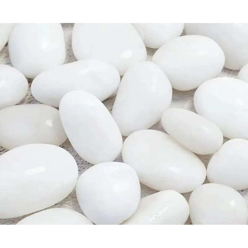 Maceta hidropónica de guijarros blancos puros naturales pulidos para balcón, jardín y paisajismo._voghion.com