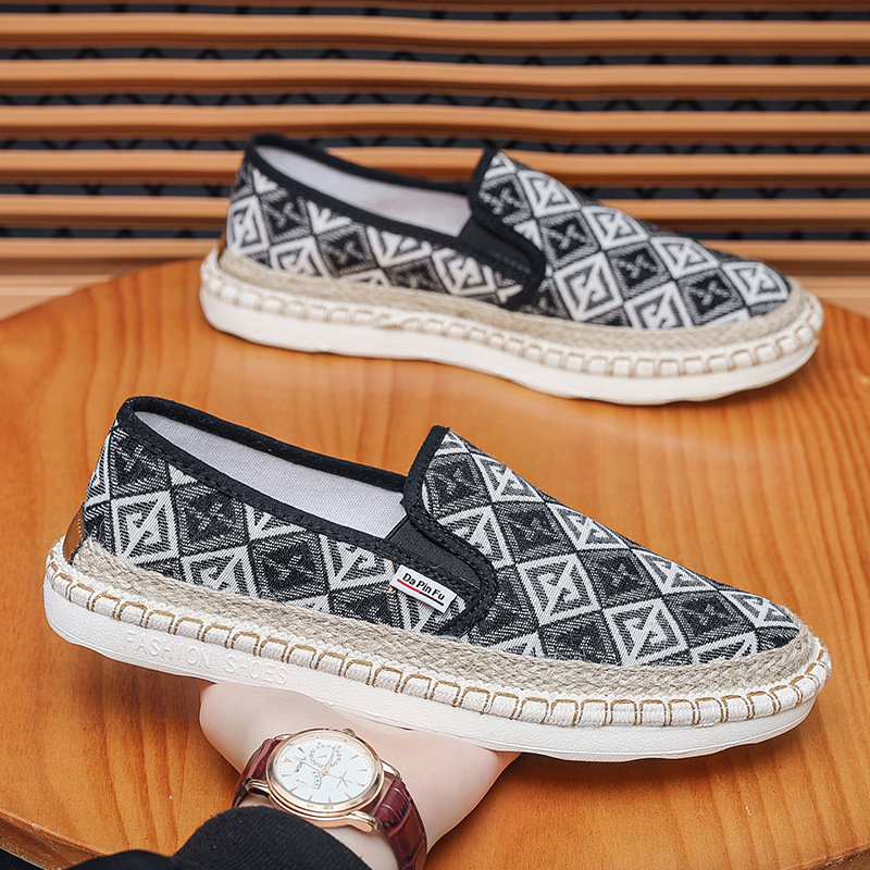 2024 Summer New One Step Old Beijing Cloth Trendy Linen Breathable Fisherman Men's Casual Shoes_voghion.com