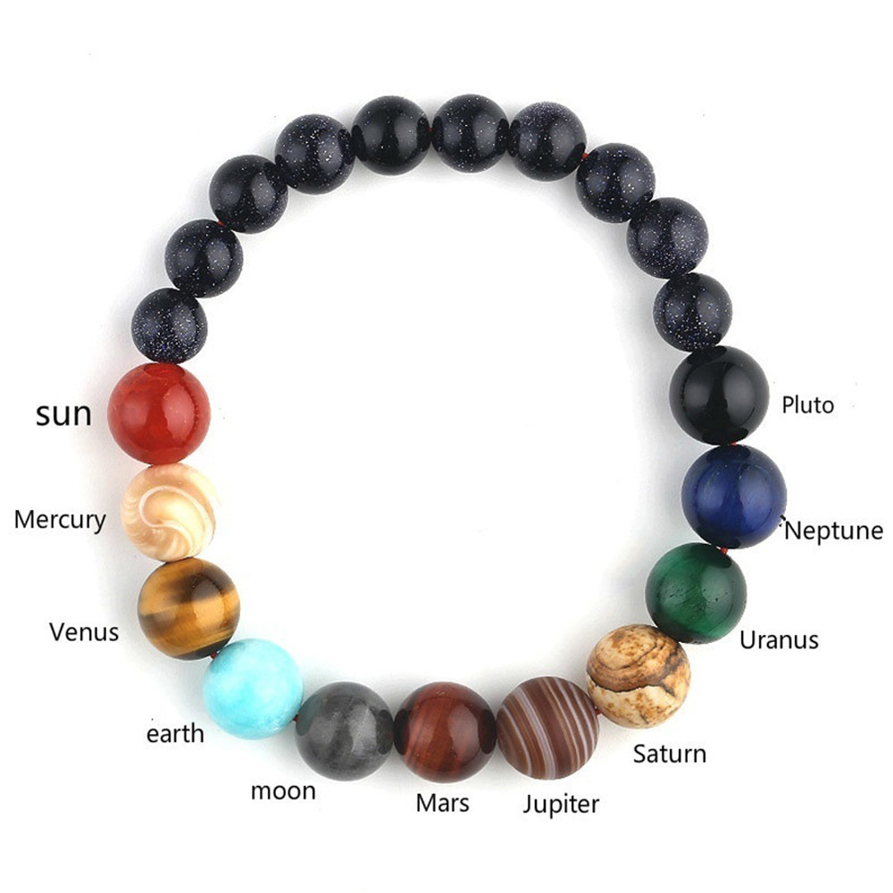 Cross border Europe and American Ethnic Style Universe Galaxy Eight Planets Creative Natural Stone Elastic Guardian_voghion.com