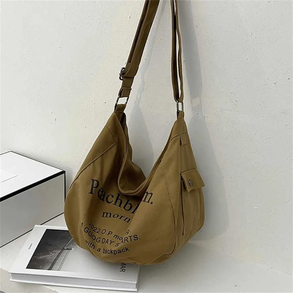 Borsa a tracolla in tela da donna grande shopper messenger bag_voghion.com