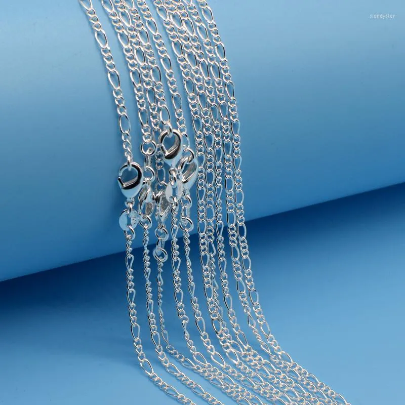 Αλυσίδες 1P Κοσμήματα Μόδας Sterling Sier 2MM Figaro Link Chain 16''-30'' Γυναικεία Κρεμαστή Κούμπωμα σε Χρώμα Αστακού_voghion.com