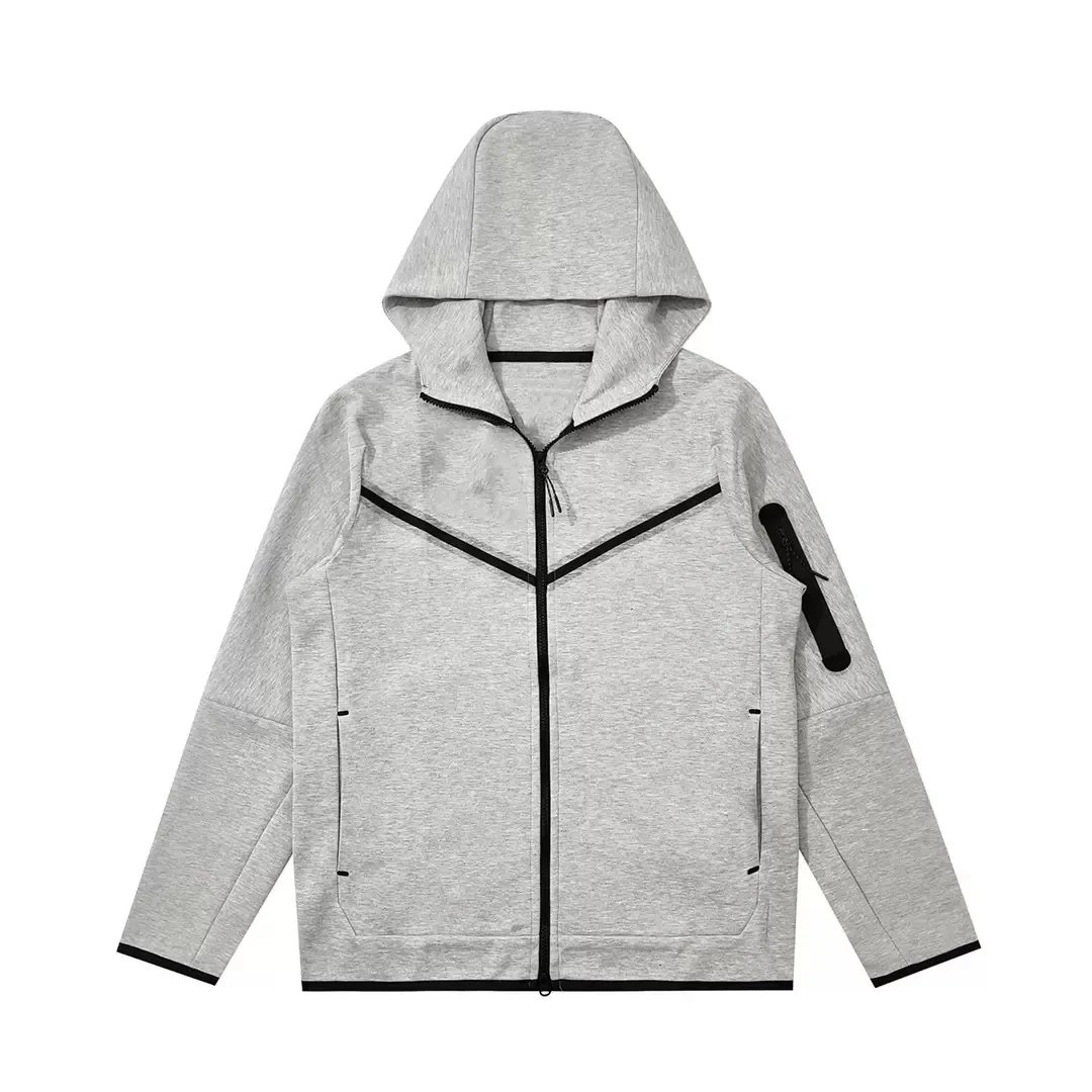 2024 Tech Fleece Hoodies Full Zip Hood Sport Männer Frau Designer Trainingsanzug Hosen Hoodie Klassisch Schwarz Grau Mode Lose_voghion.com
