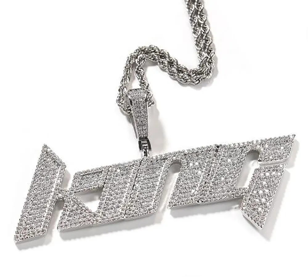 Custom Name Pendant Necklace For Men Women Iced Out Prong Setting Intitial Letter Diy Personalized Charms Trap Rapper_voghion.com