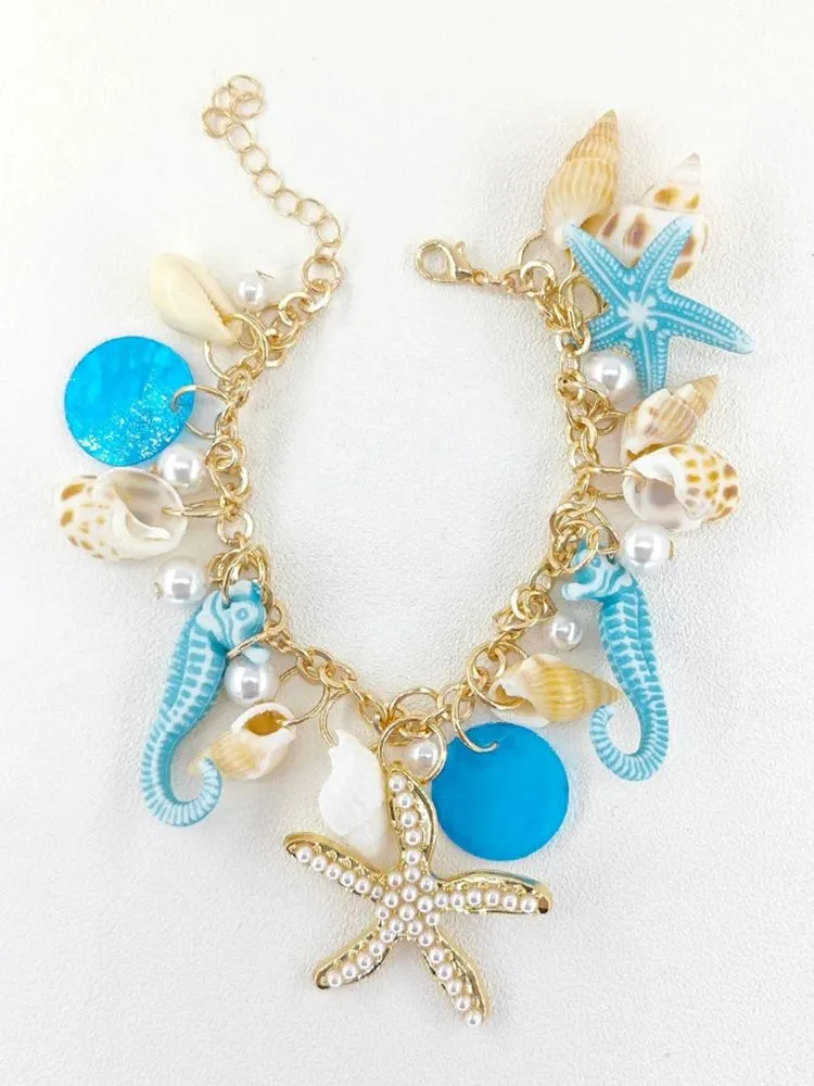 Colliers pendentifs étoile de mer hippocampe coquillage collier de perles coloré été plage vacances tendance femme accessoires bijoux_voghion.com
