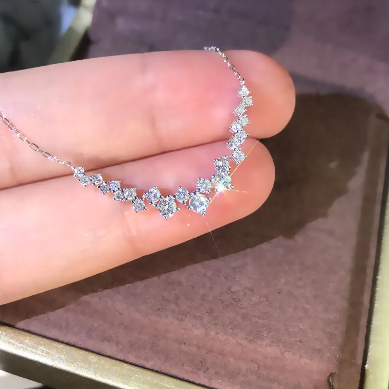 Colliers pendentifs CAOSHI Collier pour femme pour fiançailles Bijoux de mariage avec une rangée de cristal brillant Élégant Femme_voghion.com