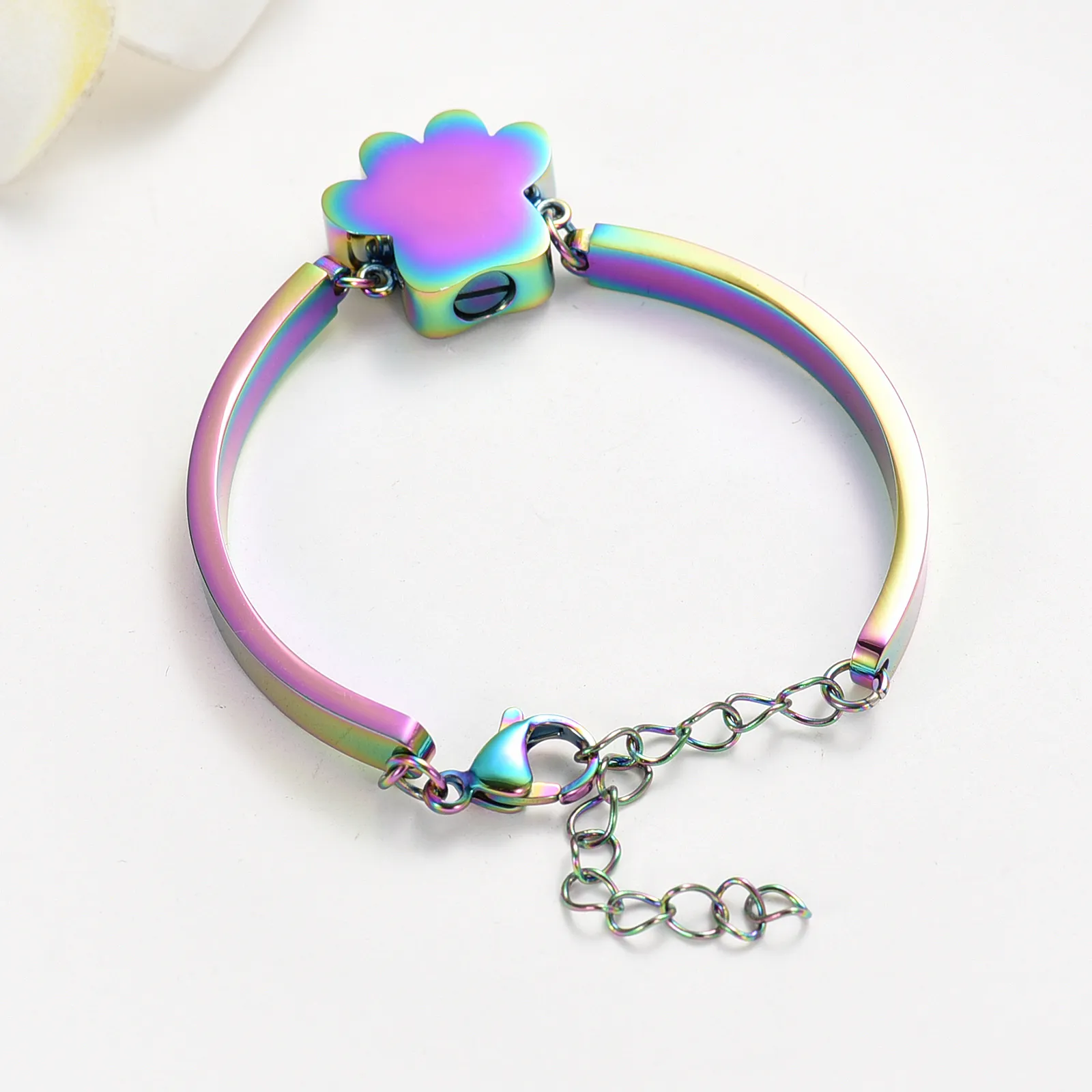 Armreif mit kostenloser Gravur, Gedenkarmband mit Urne aus Edelstahl, Aufdruck, verstellbar und individuell anpassbar für Frauen und Männer_voghion.com