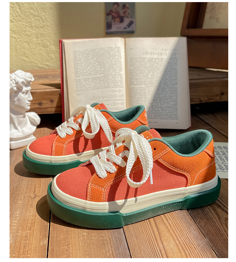 Women's Canvas Shoes Casual Round Toe Thick Sole Trainers_voghion.com
