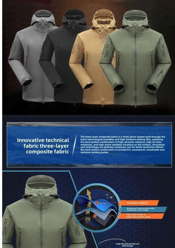 【 Well - Reviewed】 Outdoor Shark Skin Assault Set For Men, Autumn Winter Fleece Jacket, Soft Shell_voghion.com
