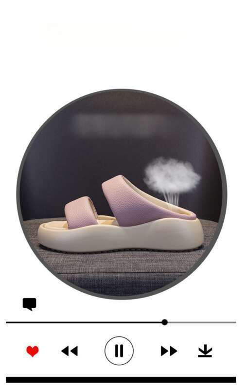2025 Summer Network Star Explosion Models Round Head Wide Word Belt Thick Bottom Soft Elastic Step Shoes_voghion.com
