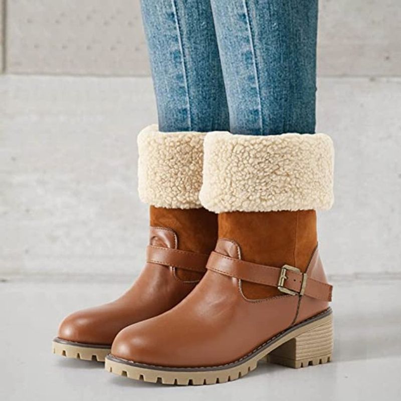commerce extérieur transfrontalier nouvelle neige femmes automne et hiver bas baril couleur unie veet coton chaud ceinture boucle grande_voghion.com