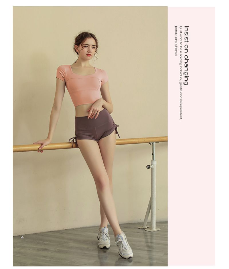 Sport Estate Nuovo Nudo Pantaloncini Vita Alta Stretta Esterno Indossare Sexy Dimagrante Tripartito Pantaloni Fiess Corsa Collant_voghion.com