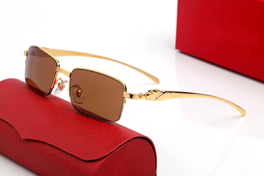 Dizajnerske sunčane naočale s leopard glavom, kvadratne, gradijentne leće, muške i ženske modne naočale, zlatni sier metalni okvir, bez okvira_voghion.com