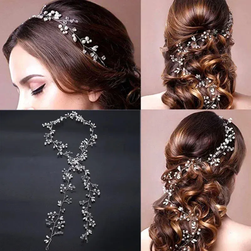Clips Barrettes Crystal Pearl Hairpin Vine Tiaras Head Piece Comb Headband Hairpins Hairbands Accessories Wedding Bridal_voghion.com