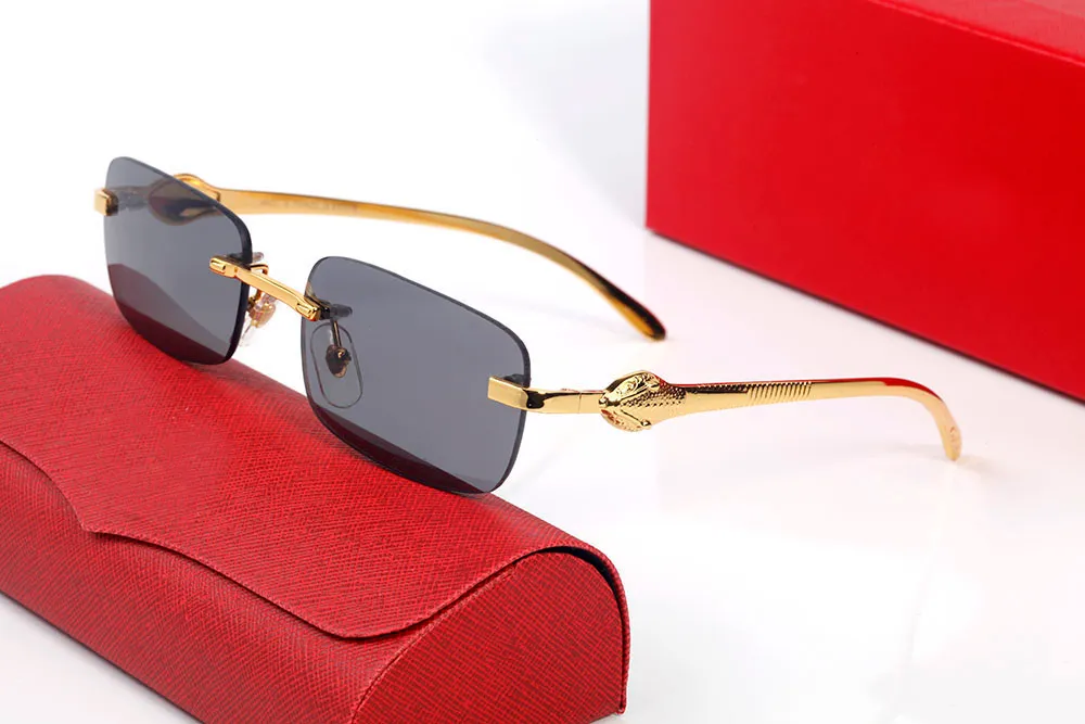 Sunglasses frameless big head leopard print metal men's and women's casual designer prescription fashion glasses with_voghion.com
