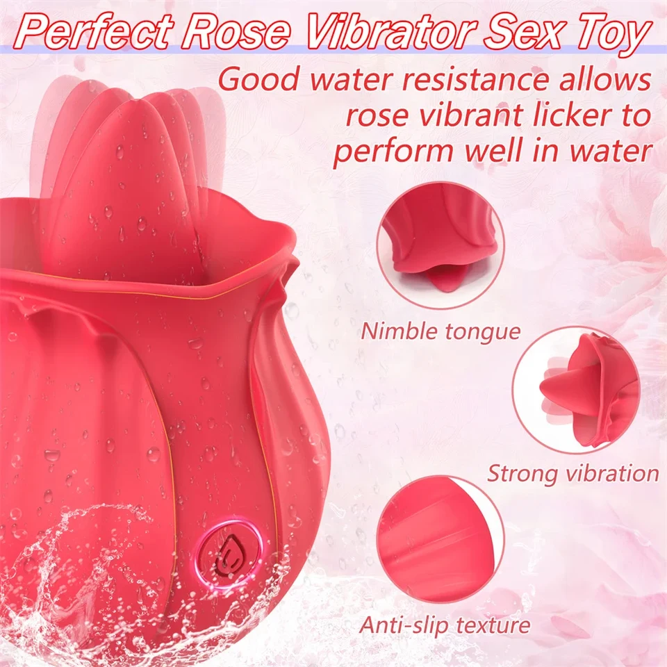 Rosen-vibrator Mit Zungenstimulation Für Damen Und G-punkt_voghion.com