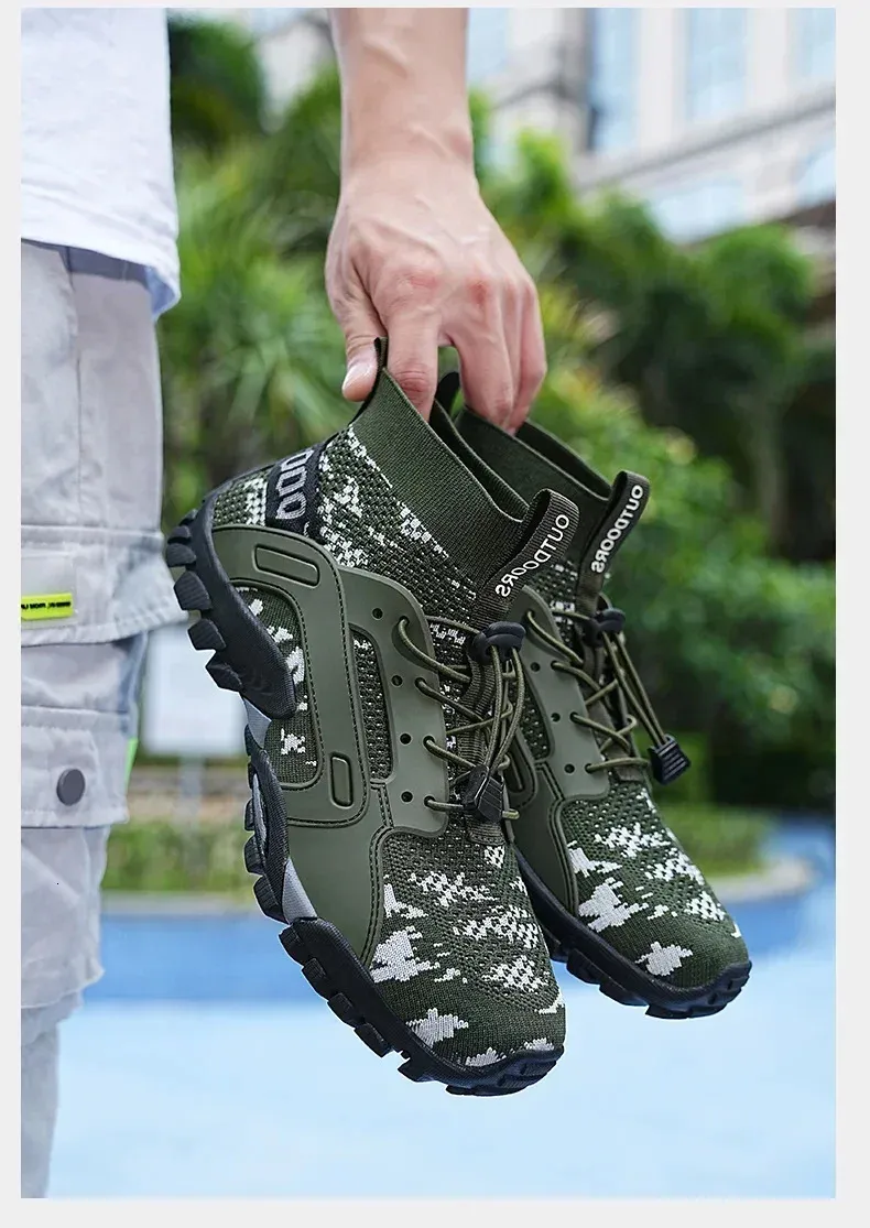 for Man Outdoor Hiking Shoes Comfortable Breathable Mesh High Top Boots Mountaineering Woman Quick Drying Leisure Travel_voghion.com