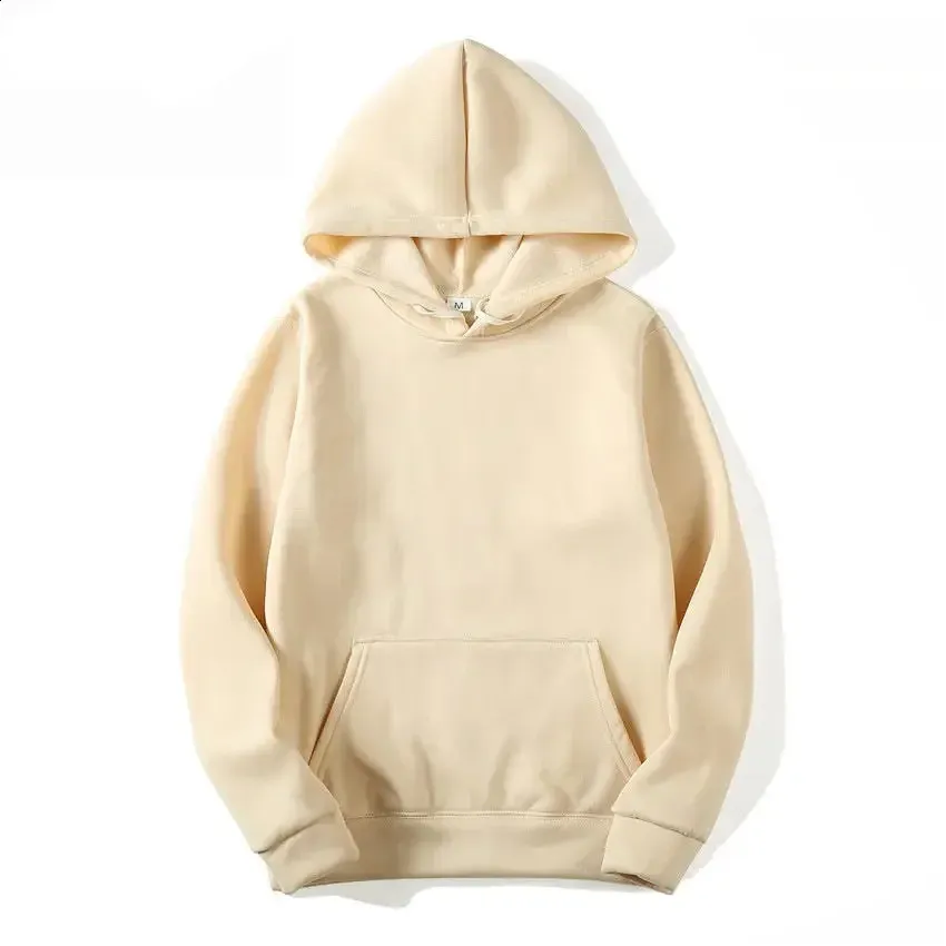 Trendy Loose Outono Inverno Homens e Mulheres Fleece Sports Sweatshirt Cor Sólida Pullover Casal Moda Hoodie S-3XL_voghion.com
