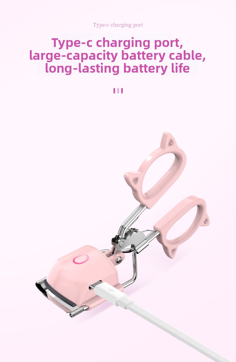 Upgraded Rechargeable Heated Eyelash Curler - Metal Electric Lash Curling Tool With 2-Speed Temperature Control_voghion.com