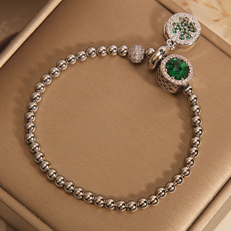 Elegantes Perlenarmband für Frauen, handgemachtes grünes Edelstein Charm Armband, Einzigartiges Schmuckgeschenk im Boho-Stil für Sie_voghion.com