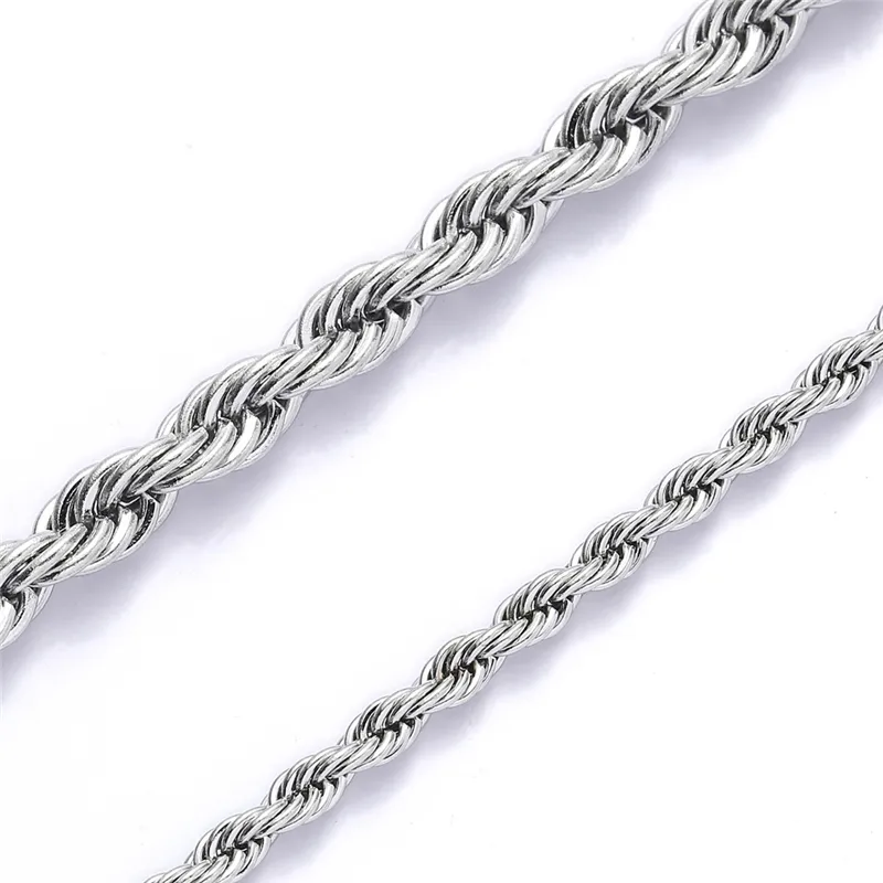 Twisted Rope Chain Necklace In Stainless Steel For Women And Men_voghion.com