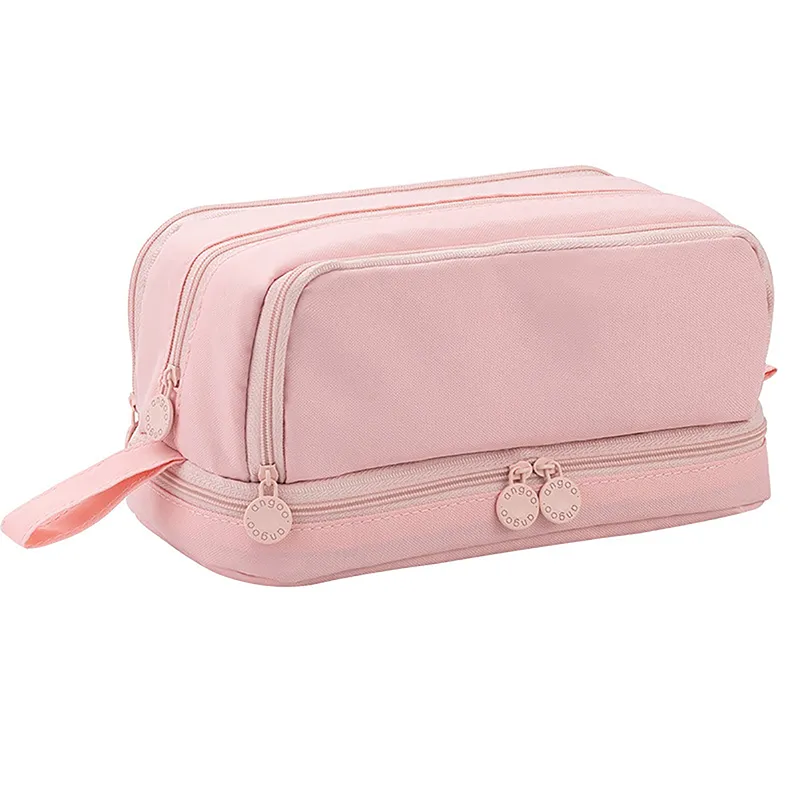 1 organiseur de papeterie pour fournitures de bureau, 4 compartiments, grand étui à stylos, trousse à crayons, trousse de maquillage_voghion.com