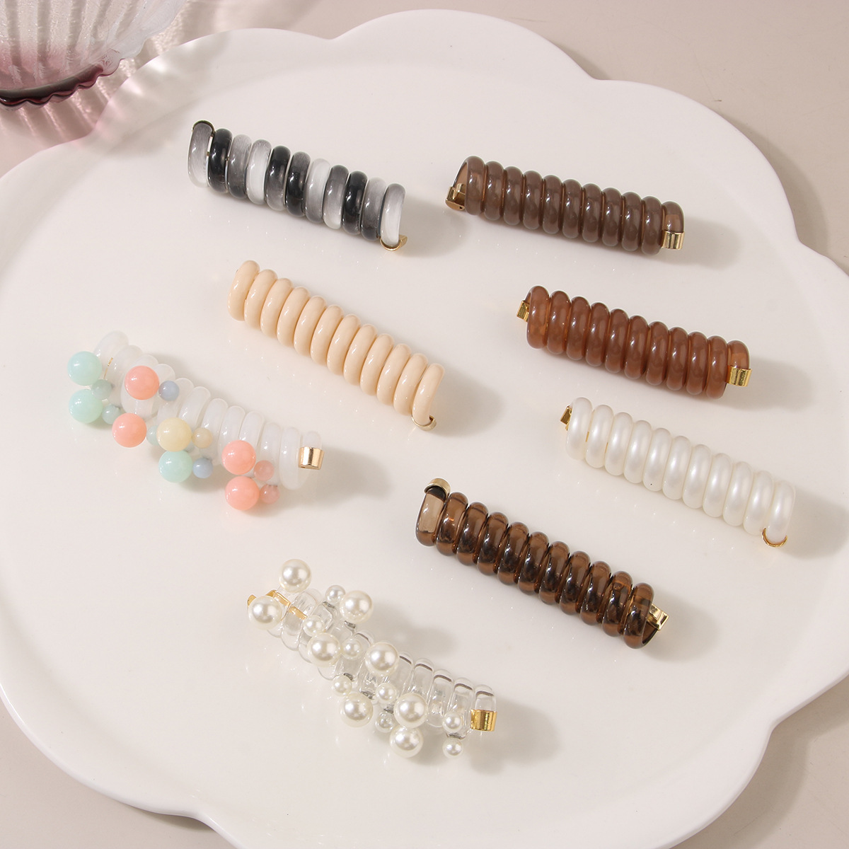 Guanyang cross-border new braiding artifact straight telephone line hair rope ponytail hair accessories simple fixed hair ring headdress_voghion.com