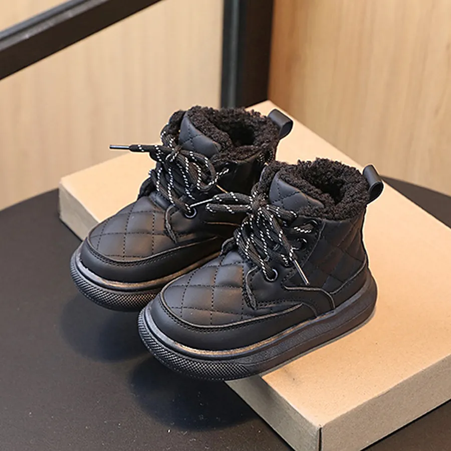 Kinder für Jungen Mädchen Hohe Qualität Winter Plus Plüsch Warme Wasserdichte Kinder Baumwolle Sport Schuhe Happysteps Turnschuhe Baby_voghion.com