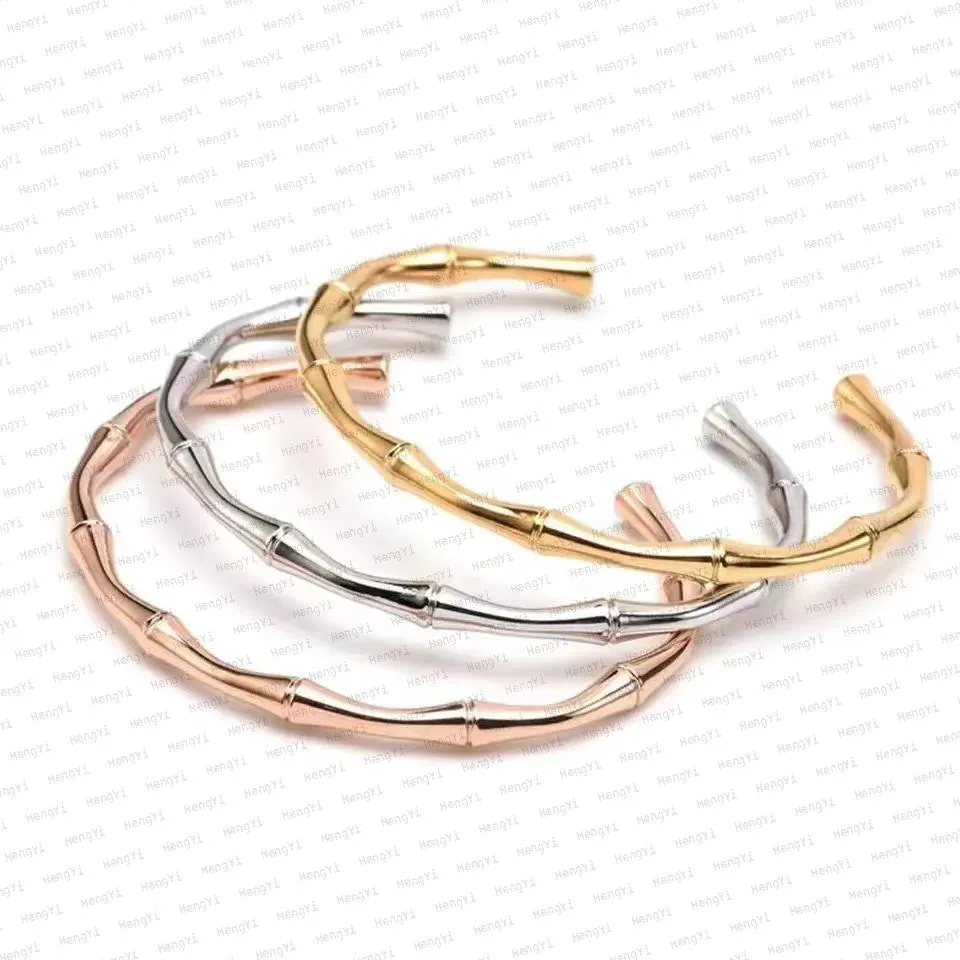 Bracciale rigido a bamboo in acciaio inossidabile per donna chic_voghion.com