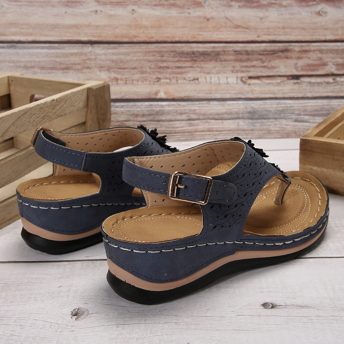 Flat Sandals For Women Herringbone Style Summer Rubber Sole_voghion.com