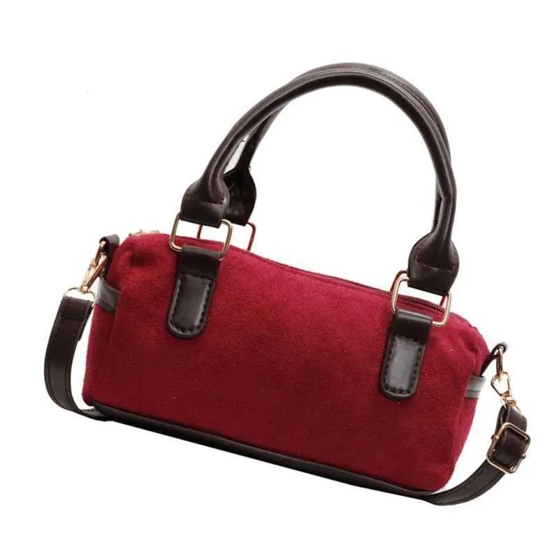 Borsa a tracolla retrò da donna, borsa alla moda in pelle PU con stili vintage, borsa a tracolla per uso in ufficio C241217_voghion.com
