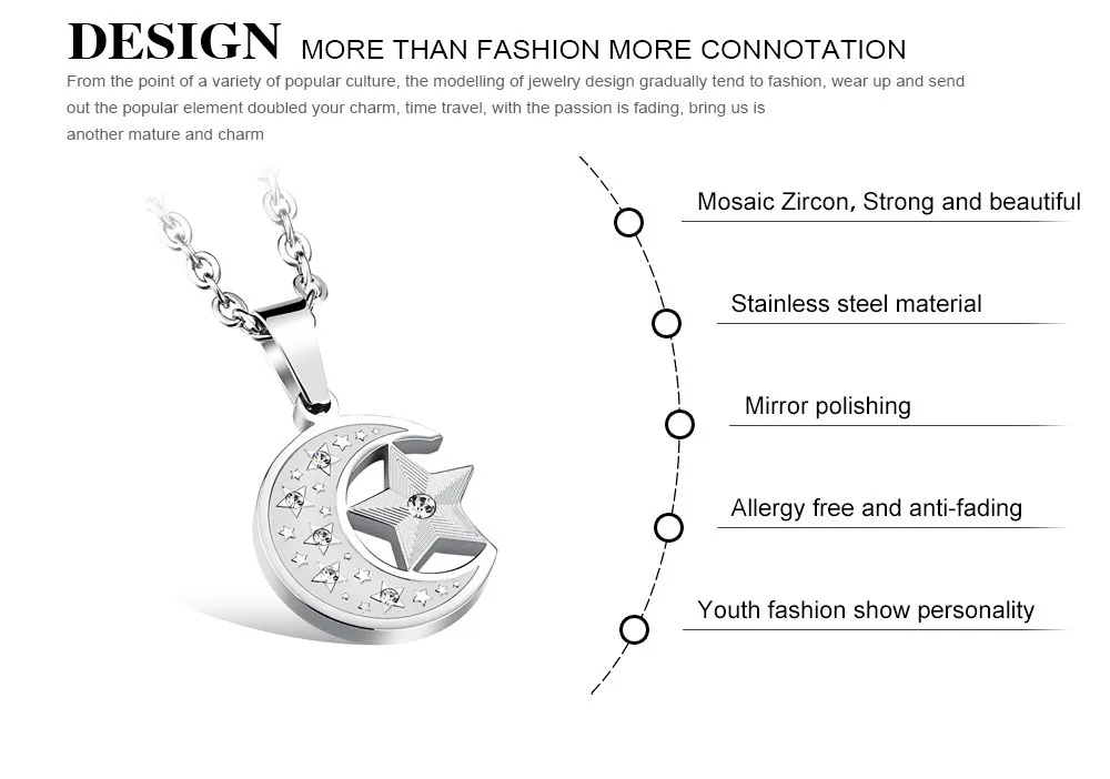 Trendy Titanium Stainless Steel Moon Pentagrampendant Necklace For Men Women Link Chain Cubic Zircon Star Charms Womens_voghion.com