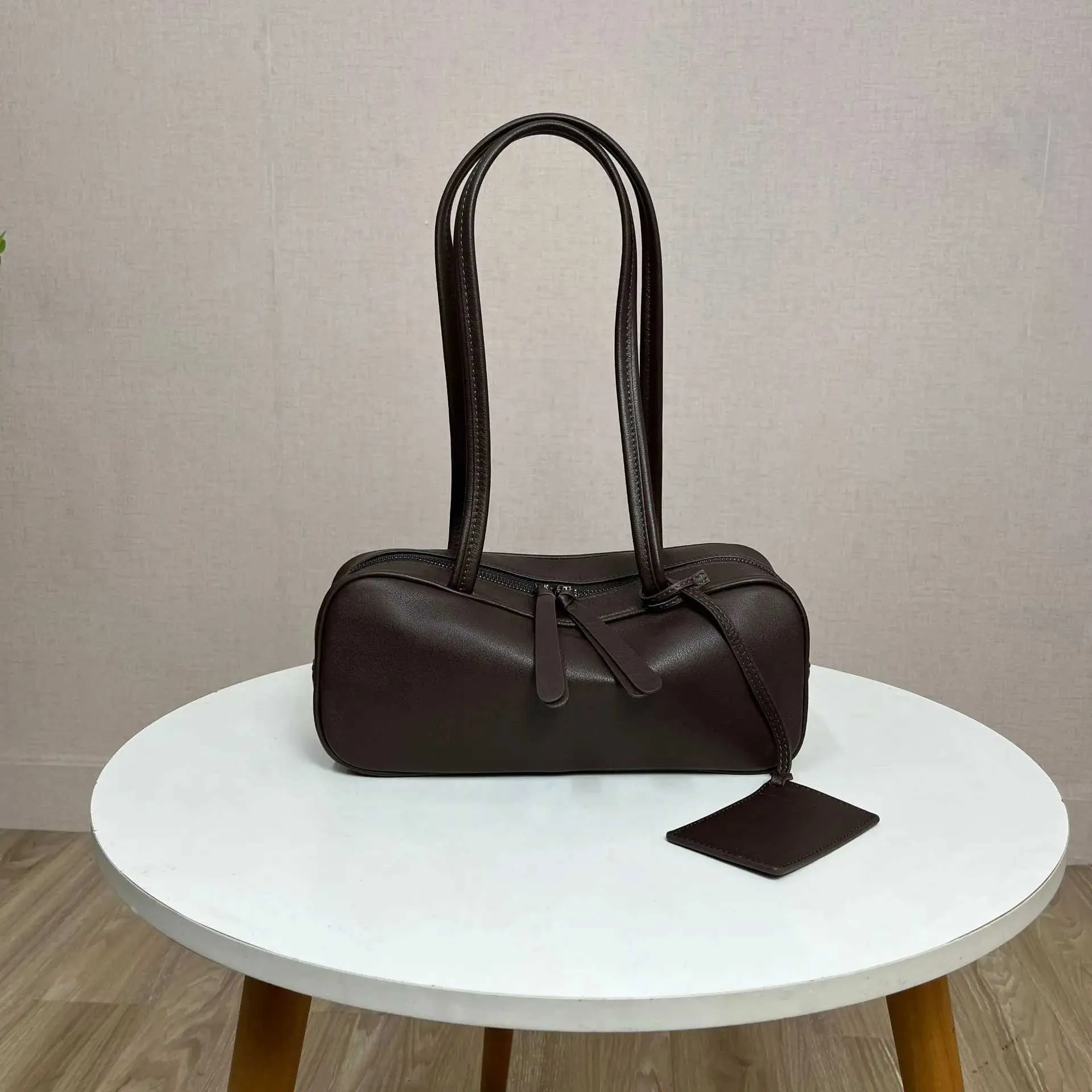 Womens Rectangular urious Design Genuine Leather Pillow Bag Double Shoulder Strap Underarm Wallet Handba241018_voghion.com