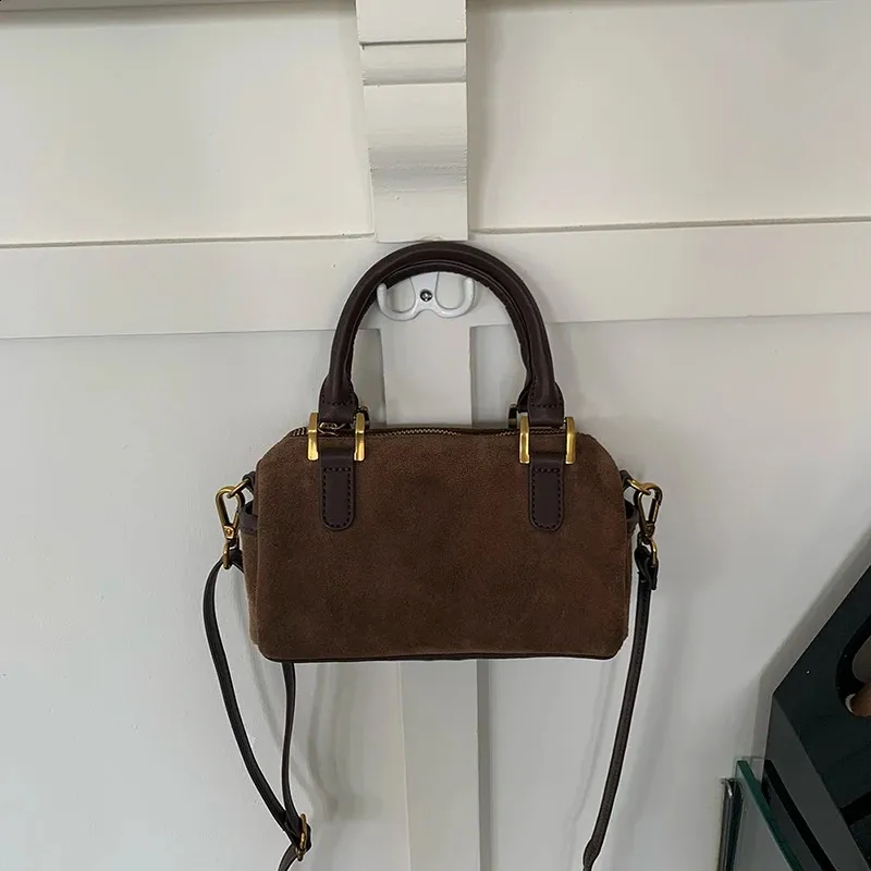 Vintage suède handtas voor dames herfst winter schoudertas elegant_voghion.com