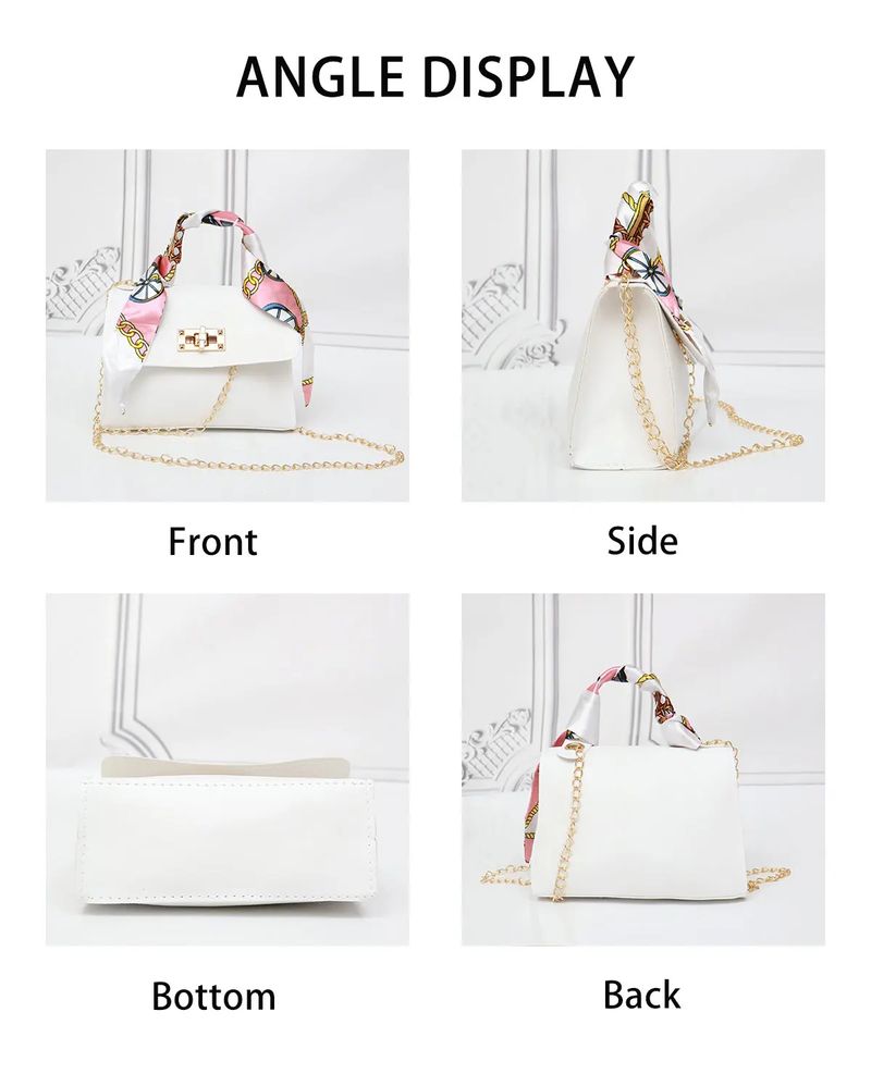 Damenmode Einfachheit Einfarbig Handtasche Nischendesign Seidenschal Mitte Einzelner Schulter Crossbody Tasche Bandolera_voghion.com