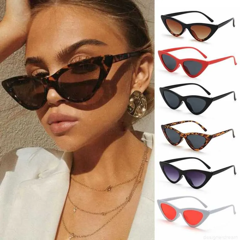 Designer New Sexy Cat Eye Women Small Triangle Vintage Ladies Sunglasses Red Female Trending Streetwear UV400 Shades_voghion.com