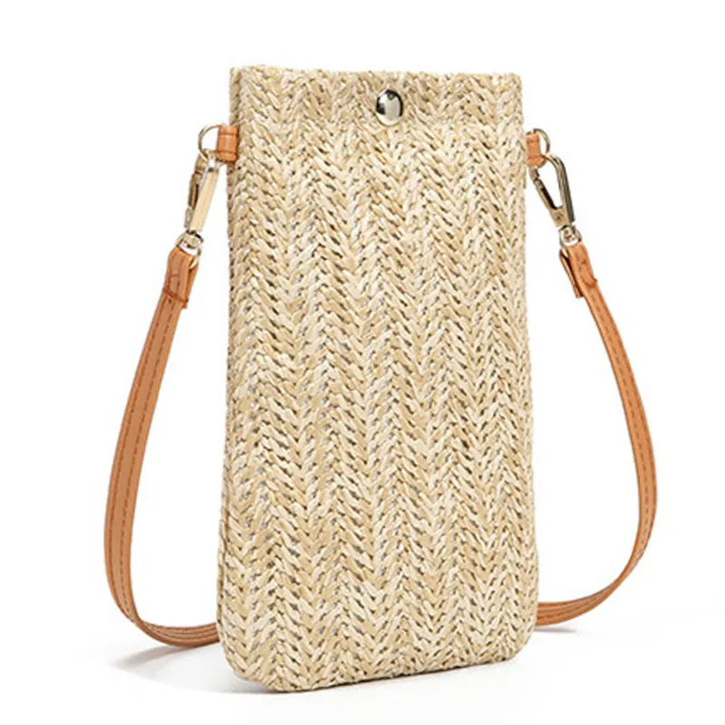 Brieftasche Frauen Diagonal Stroh Woven Handy Clutch Tasche Damen Sommer Strand Reise Weibliche Mini Geldbörse Karte Halter_voghion.com